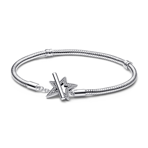 Brazalete Cadena de Serpiente Estrella Asimétrica con Barra T Pandora Moments