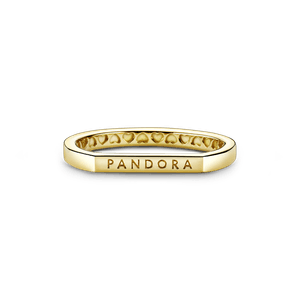 Anillo Apilable Barra con Logotipo Recubrimiento en Oro de 14K