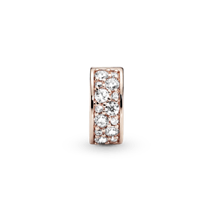 Charm Sujetador de Pavé Transparente Recubrimiento en Oro Rosa de 14K