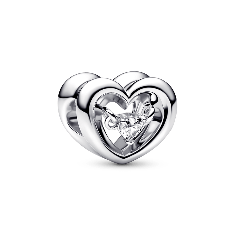 Charm Corazón y Piedra Flotante Plata|Pandora