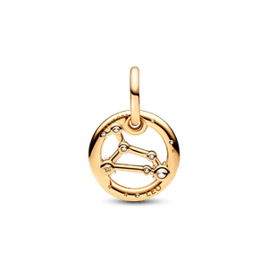 Charm Colgante del Zodiaco Leo Recubrimiento en Oro de 14k
