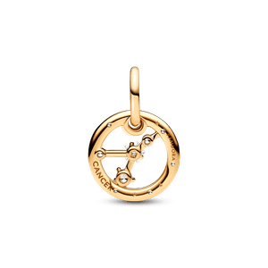 Charm Colgante Zodiaco Cáncer Recubrimiento en Oro de 14k