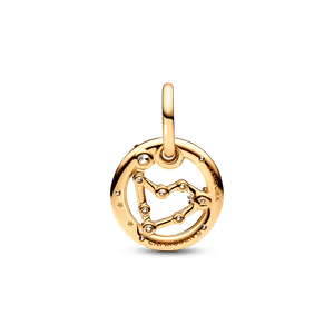 Charm Colgante Zodiaco Capricornio Recubrimiento en Oro de 14k