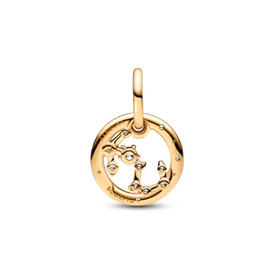 Charm Colgante Zodiaco Escorpio Recubrimiento en Oro de 14k