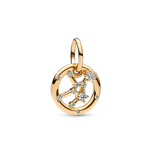 Charm Colgante Zodiaco Virgo Recubrimiento en Oro de 14k