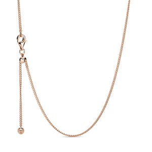Collar Cadena de Bordillo Recubrimiento en Oro Rosa de 14K