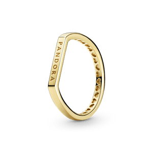 Anillo Apilable Barra con Logotipo Recubrimiento en Oro de 14K