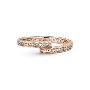 Anillo Sobrepuesto Reluciente Recubrimiento en Oro Rosa de 14K