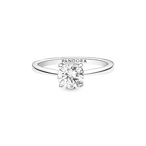 Anillo Solitario en Plata de Ley Brillante