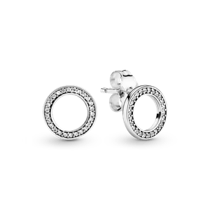 Aretes de Botón Círculo Reluciente
