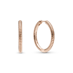 Aretes de Aro Para Charms Pandora Moments Recubrimiento en Oro Rosa de 14K