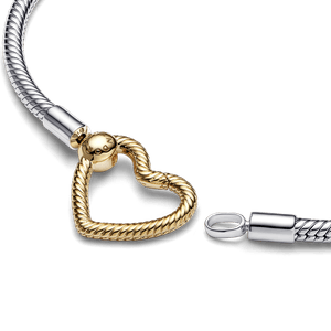 Brazalete Cadena de Serpiente con Broche de Corazón Pandora Moments