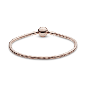 Brazalete Cadena de Serpiente con Broche Pandora Moments en Recubrimiento en Oro Rosa de 14K