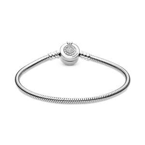 Brazalete Pandora Moments Cadena de Serpiente Corona O Resplandeciente Plata