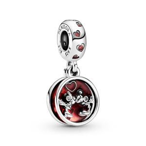 Charm Colgante Amor y Besos con Mickey Mouse y Minnie Mouse de Disney.