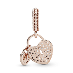 Charm Colgante Cadenas de Amor Recubrimiento en Oro Rosa de 14K