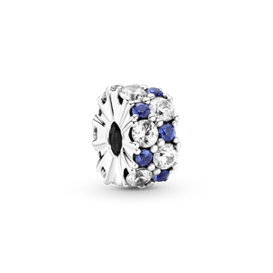 Clip Fijo Transparente y Azul Brillante