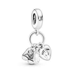 Charm Colgante Biberón y Zapatos de Bebé