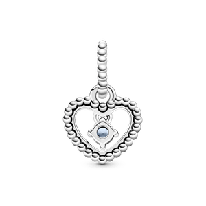 Charm Colgante Corazón de Abalorio Azul Cielo