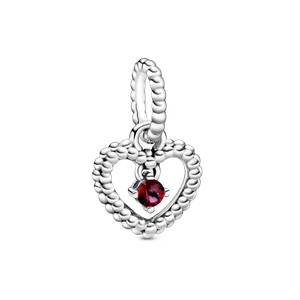Charm Colgante Corazón de Abalorio Rojo Ardiente