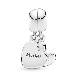 Charm Colgante Corazón Dividido Madre E Hijo