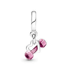 Charm Colgante Mancuerna y Corazón