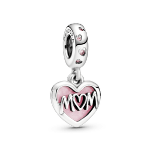 Charm Colgante Corazón con la Inscripción Mamá
