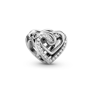 Charm Corazones Entrelazados Resplandecientes