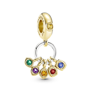 Charm Colgante Gemas del Infinito de The Avengers de Marvel Plata y Recubrimiento Oro 14K