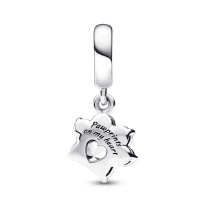 Charm Colgante Huella de Mascota Reluciente Pandora Plata Esterlina