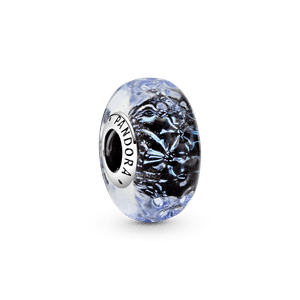 Charm Océano Ondulante de Cristal Murano Azul Oscuro