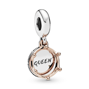 Charm Colgante Reina y Corona Real Recubrimiento en Oro Rosa de 14K