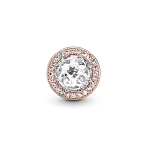 Charm Transparente Centelleante Recubrimiento en Oro Rosa de 14K