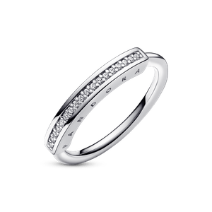 Anillo I-D en Pavé Pandora Signature Pandora Plata Esterlina