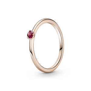 Anillo Solitario Rojo Recubrimiento en Oro Rosa de 14K