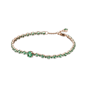 Brazalete de Tenis Pavé Reluciente Recubrimiento en Oro Rosa de 14K