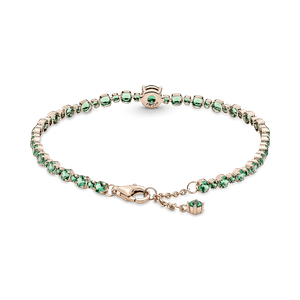 Brazalete de Tenis Pavé Reluciente Recubrimiento en Oro Rosa de 14K