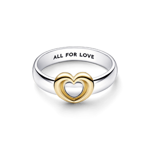 Anillo Corazón Deslizante en Dos Donos Radiante