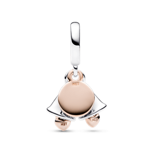 Charm Colgante Doble de Dos Tonos Campanas de Boda