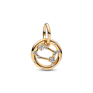 Charm Colgante Zodiaco Géminis Recubrimiento en Oro de 14k