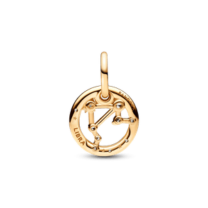 Charm Colgante Zodiaco Libra Recubrimiento en Oro de 14k