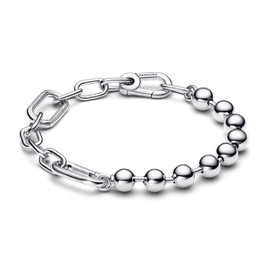 Brazalete de Eslabones Link y Cuentas Metálicas Pandora ME Plata
