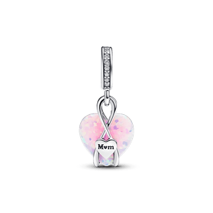 Charm Colgante Corazón Opalescente Mamá