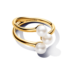 Anillo Abierto Perla Cultivada de Agua Dulce Tratada