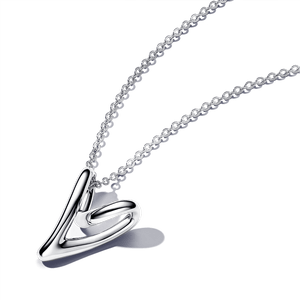 Collar Corazón Forma Orgánica Plata