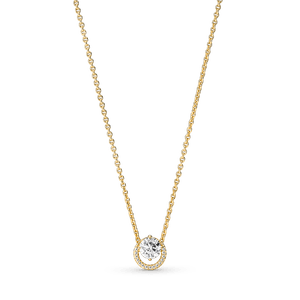 Collar Colgante Halo Redondo Brillante