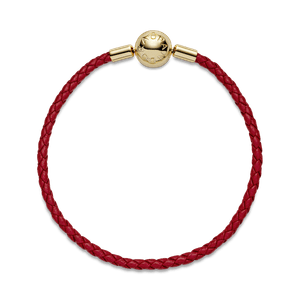 Brazalete de Piel Trenzada Roja Moments de Pandora