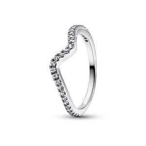 Anillo Ola Brillante Plateado