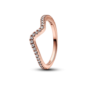 Anillo Ola Brillante Rosa