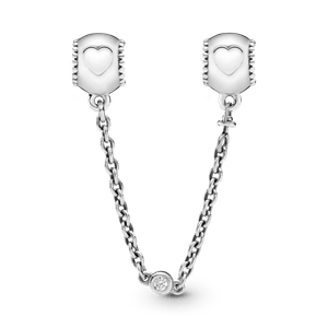 Cadena de Seguridad en plata de ley Corazones Ocultos